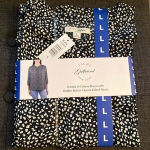 Jachs Girlfriend Printed 3/4 sleeve blouse NWT- size Large